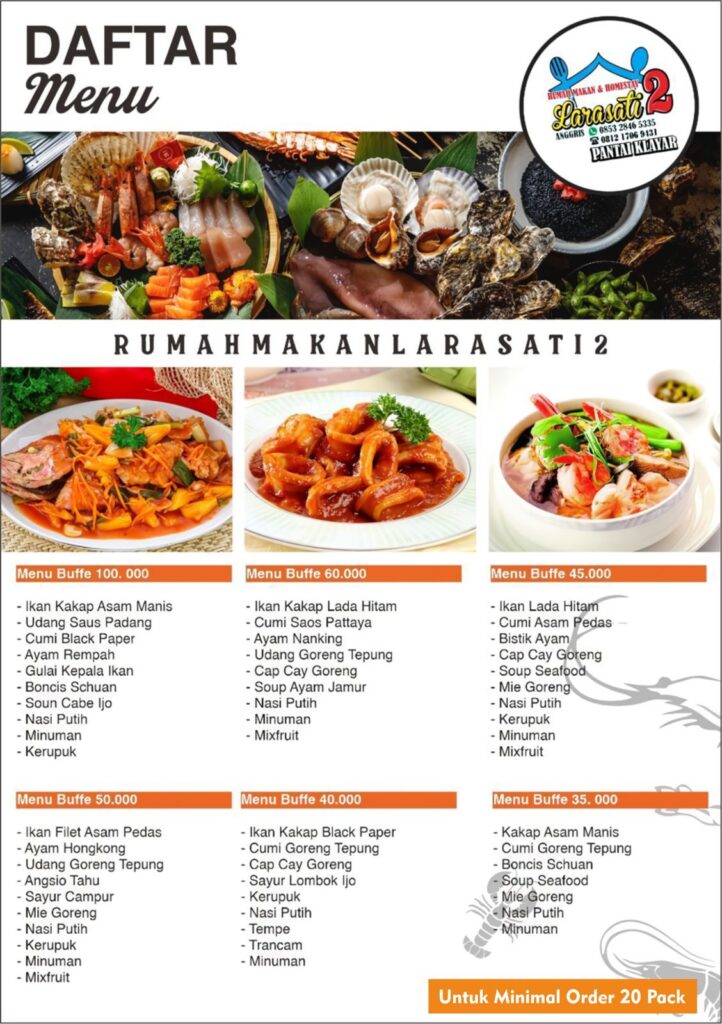 Menu Rumah Makan Larasati Pantai klayar Pacitan